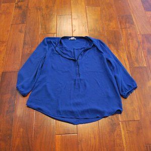 H&M Blue Double Pocket Casual Blouse